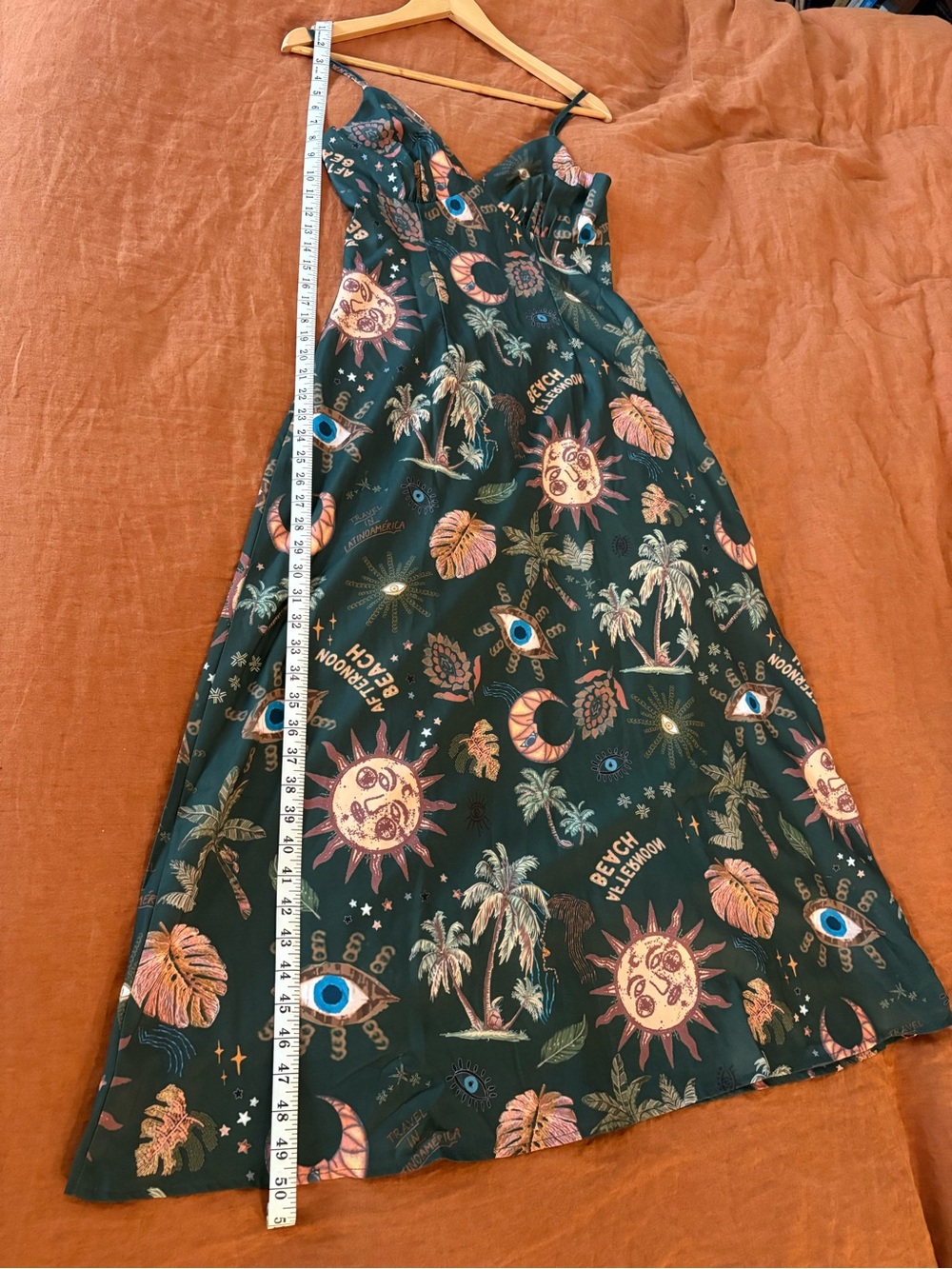 ROMWE Green Hippie summer Vacation Midi Dress - Picture 5 of 13